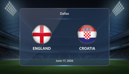 England vs Croatia Soccer Match Scoreboard