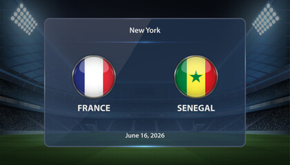 France vs Senegal Soccer Match Scoreboard