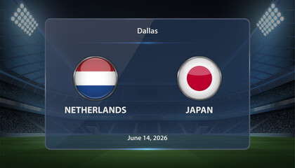 Netherlands vs Japan Soccer Match Scoreboard
