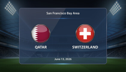 Qatar vs Switzerland Soccer Match Scoreboard