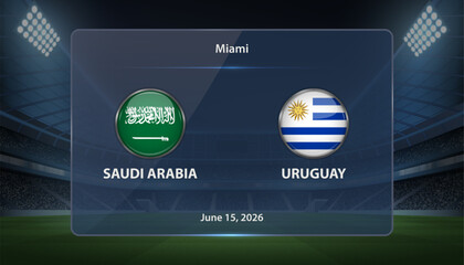 Saudi Arabia vs Uruguay Soccer Match Scoreboard