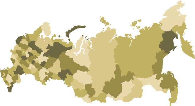 russia colorful map vector on white background