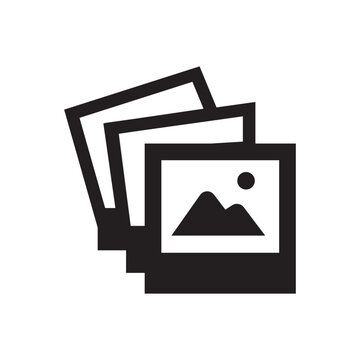 Picture icon vector black. photo gallery icon vector 
