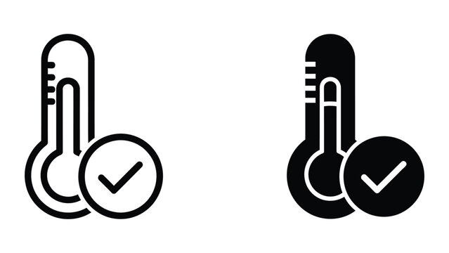 Thermometer icons indicating valid and accepted temperature measurements