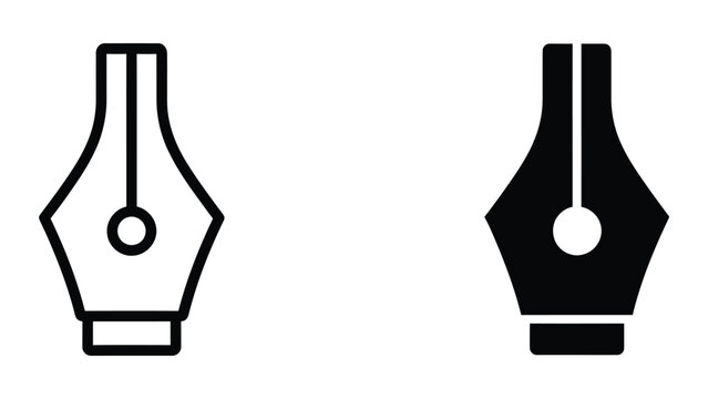 Comparison of traditional and modern fountain pen nibs in silhouette view