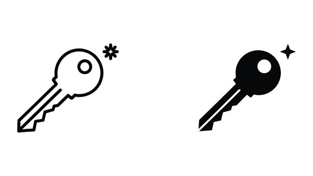 Contrast between a simple key and a premium key with a starburst symbol