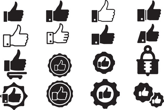 Thumbs up icon.Thumbs up and down icons in various shades.Hand Gestures and Symbols Collection.