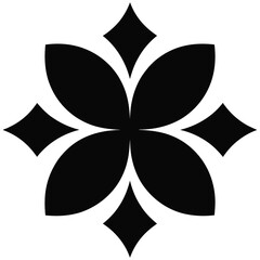 Black and white fleur de lis flower vector illustration icon design pattern element © Avoy
