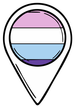 Genderqueer Pride Flag in Location Marker: A Symbol of Identity and Inclusion