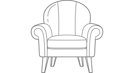 Fototapeta premium upholstered armchair and chair furniture illustration vector a classic piece for modern home interior design concepts