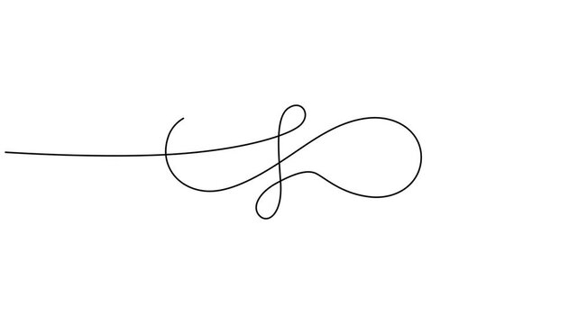 animation continuous drawing of infinity with one line, Infinity sign mark one line art animation,hand drawn unlimited eternity mark, idea Ouroboros snake drawing continuous contour motion.Endlessness