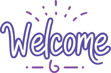 Festive 'welcome' typography with vibrant colors and white background a welcoming graphic design element © MDBAKHTIAR