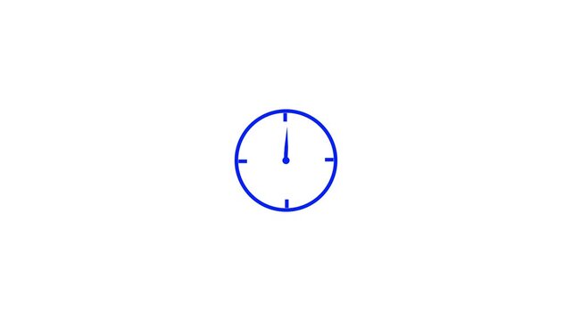 Looped clock animation on white background showing passing hour, with moving hands symbolizing time flow. At the end, the clock zooms in and repeats endlessly