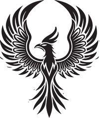 Obraz premium Eagle wings black silhouette vector logo