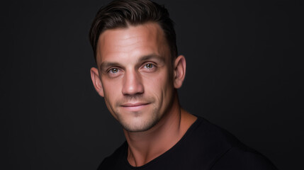 Obraz premium Confident man posing for portrait in casual wear