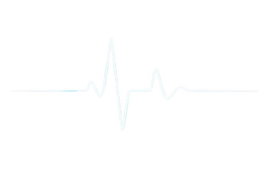 Abstract heartbeat line with binary code isolated on transparent background
