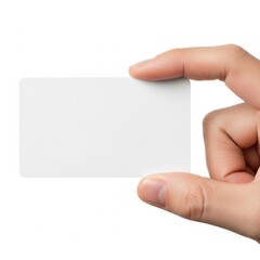 Obraz premium A person demonstrating how to hold a small rectangular object with thumb and index finger.