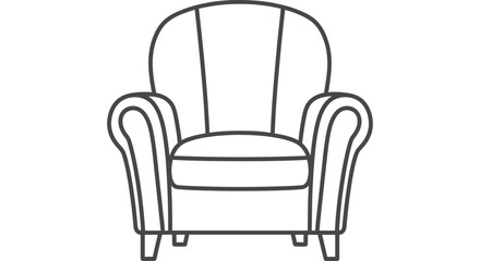 Fototapeta premium armchair furniture chair home decor comfort vector illustration perfect for simple graphic depictions of cozy interior design concepts.
