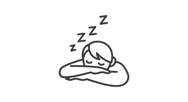 sleepy person dozing off taking a nap head down on arms with zzzz symbols indicating tiredness perfect for relaxation and burnout concepts