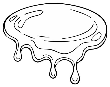 Melting Soap Bar With Dripping Suds Hand Drawn Illustration Line Art