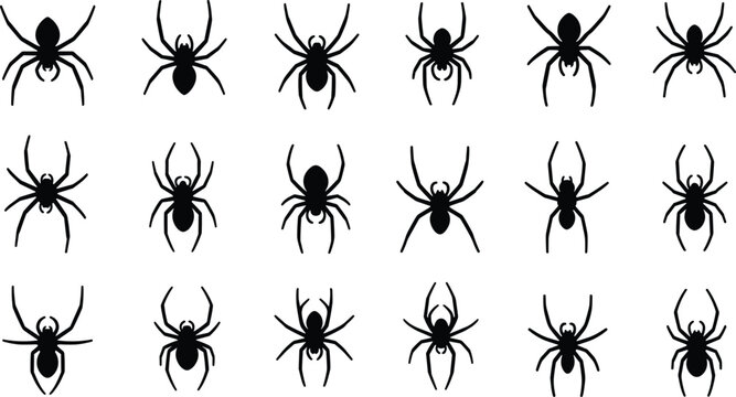 Web Crawler Spider Bot Inspecting Computer Chip Vector, Search Engine Optimization SEO Technology, Digital Security, Internet Data Analysis Flat Illustration.