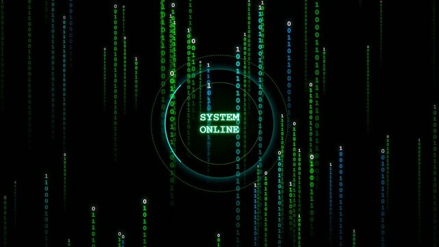 Digital Matrix Code Falling System Online HUD