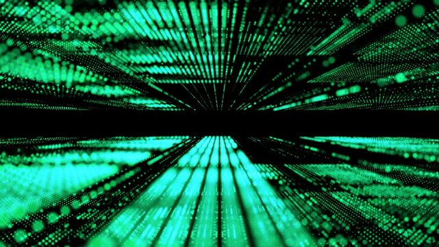 Data Flow Neural Network Visualization with Digital Nodes, Big Data AI Machine Learning Algorithm System, Digital Technology Background for Artificial Intelligence Concept
