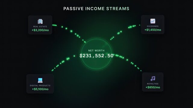 Passive Income Streams Growing Net Worth Financial Growth Concept
