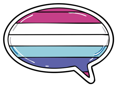 Genderfluid Flag Speech Bubble Illustration Representation of Identity