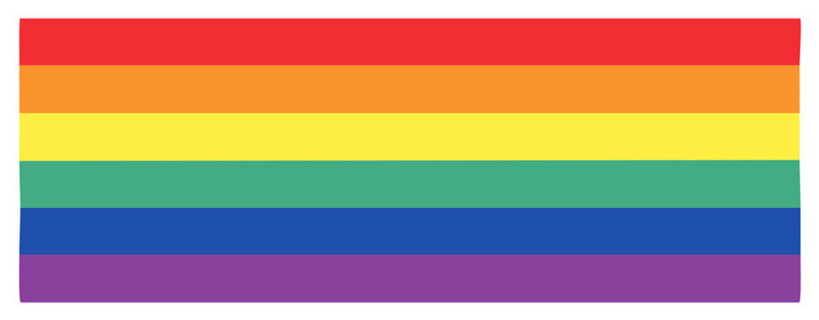 Rainbow Pride Flag Displaying Stripes of Red Orange Yellow Green Blue and Violet Colors