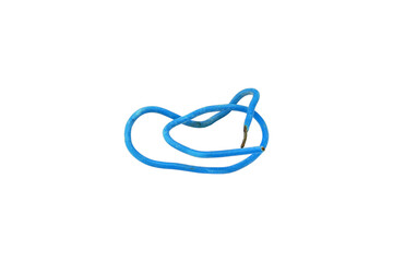 Naklejka premium Blue Electrical Wire Loop Isolated on Transparent Background Flexible Cable PNG