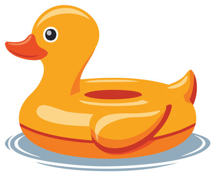 Vibrant yellow inflatable duck float for swimming pools and summer water fun