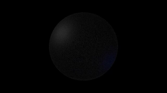 Abstract dark textured sphere with subtle highlights, a unique digital rendering of a singular cosmic element.