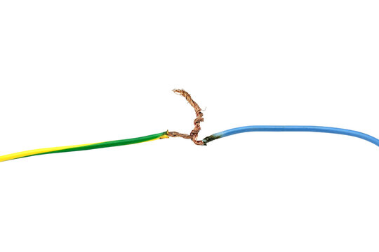 Repaired Electrical Wires Twisted Copper Connection Isolated on White Background Repair Concept