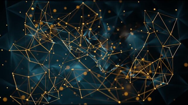 Abstract business connection of lines from nodes It is connected to endless nodes and represents the innovation of communication in the network.