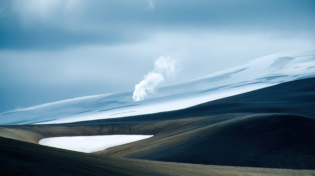 Dramatic Volcanic Landscape with Geothermal Activity