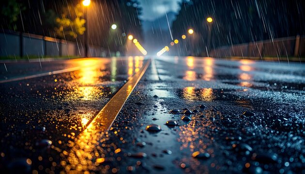 Road rain night