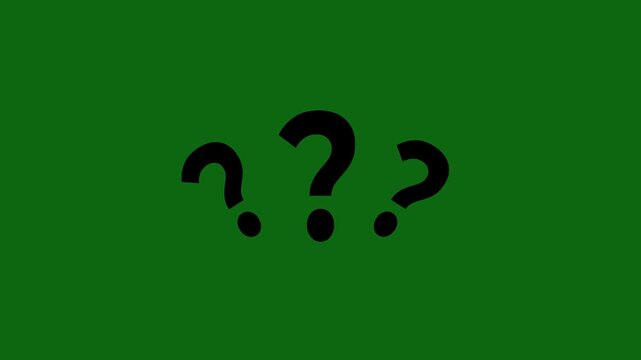 Question marks on green background puzzled expression confusion symbol uncertainty query