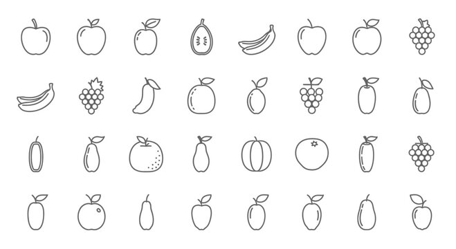 A collection of various fruit icons.