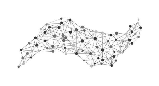 Abstract diagram conveying connectivity, strategy, and data flow. Suitable for marketing materials showcasing digital transformation and complex syste