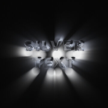Silver Text Square Title with Volumetric Light for Premium Social Media Feed