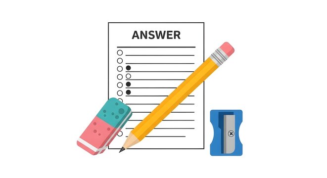 vibrant educational tools pencil eraser sharpener answer sheet