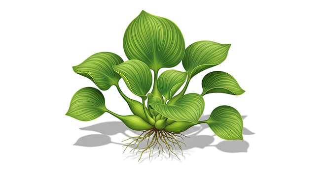 Vibrant green water plant illustration on a white background