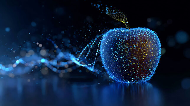 A digital apple with a touch of science