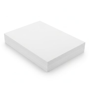 A neatly stacked stack of white notepads or paper pads on a plain background