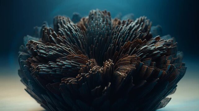 Closeup of Dark Coral Underwater with Textured Surface.