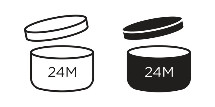 24M icon set. black Illustration for graphic and web design.