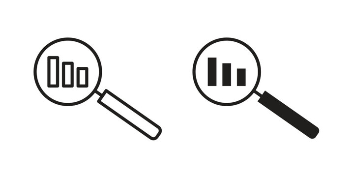 Analysis icon set. black Illustration for graphic and web design.
