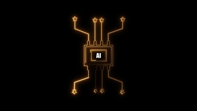 CPU circuit board background. Computer motherboard with cpu icon , CPU text and circuit lines icon. Technology CPU Motherboard Background with Circuit Lines and Processor Icon animation.