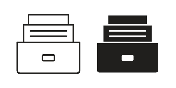 Archives icon set. black Illustration for graphic and web design.